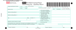DC 2015 FR-900Q Employer/Payor Withholding Tax Quarterly Return
