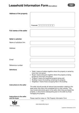 Leasehold Information Form TA7