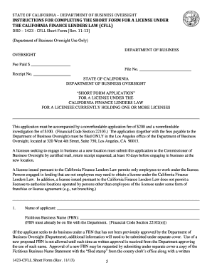 California CFLL Short Form License Application