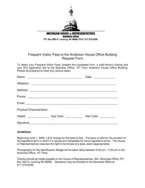 Frequent Visitor Pass Request Form