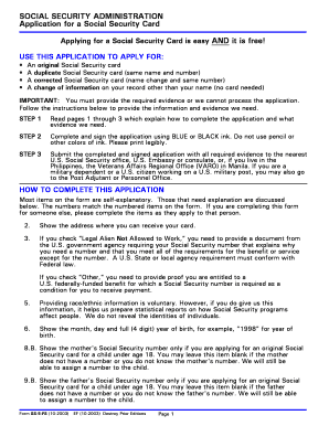 Application for a Social Security Card