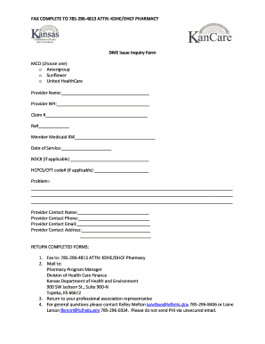 DME Issue Inquiry Form