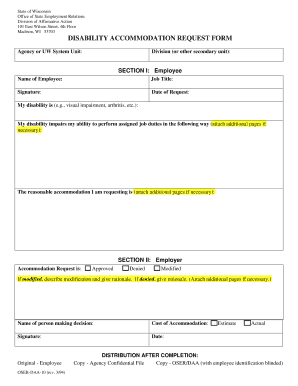 Disability Accommodation Request Form