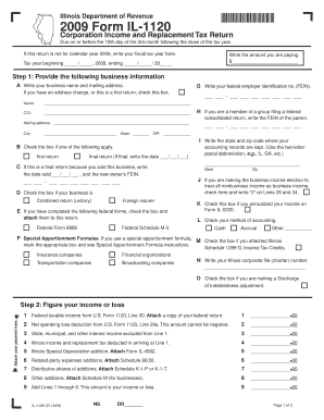 Illinois Form IL-1120 Corporation Income and Replacement Tax Return