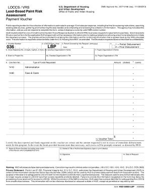 HUD Lead-Based Paint Risk Assessment Payment Voucher
