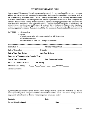 Attorney Evaluation Form