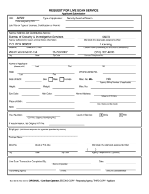Request for Live Scan Service