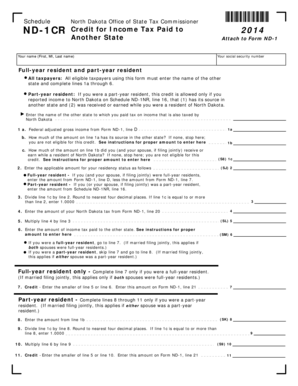 North Dakota ND-1CR Tax Credit Form