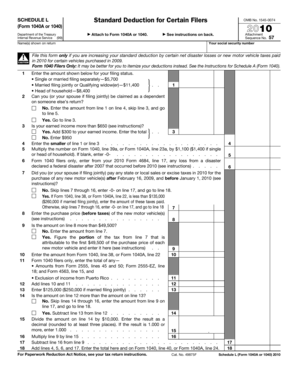 Schedule L Standard Deduction for Certain Filers