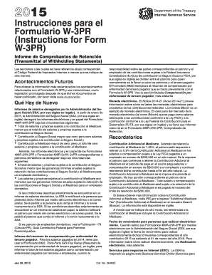 Instrucciones para el Formulario W-3PR