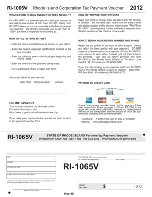 Rhode Island Corporation Tax Payment Voucher