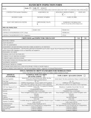 Handcrew Inspection Form