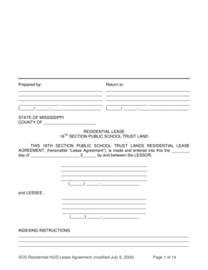 Mississippi Residential Lease Agreement