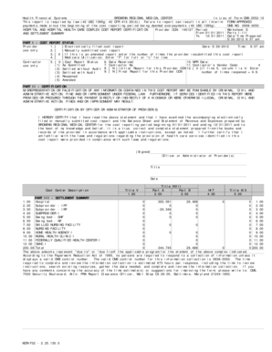Hospital Cost Report Certification