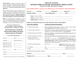Motor Vehicle Excise Abatement Application