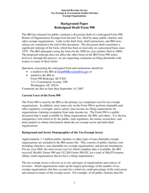 Redesigned Form 990 Draft