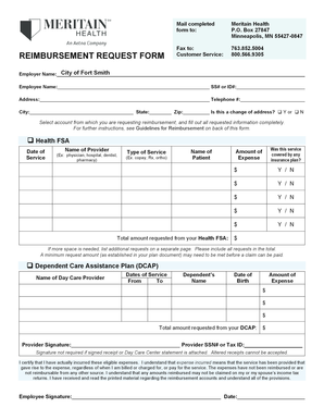 Meritain Health Reimbursement Request Form