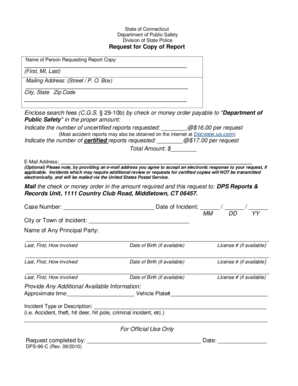 Connecticut Police Report Request Form