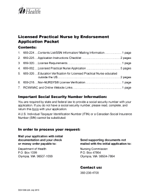 Licensed Practical Nurse by Endorsement Application