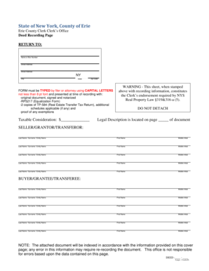 New York Deed Recording Form