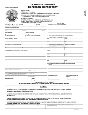 Claim for Damages