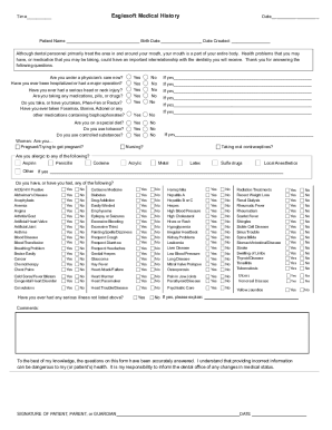 Aesthetic Implant Dentistry Eaglesoft Medical History - Birth Date