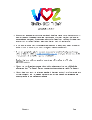 Sample Cancellation Policy Template for Therapists to ...