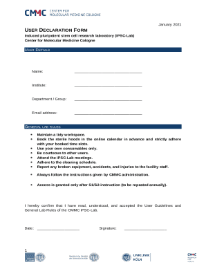 User Declaration Form - CMMC
