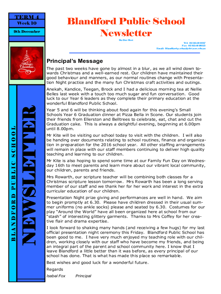 Fillable Online Blandford Public School Fax Email Print pdfFiller