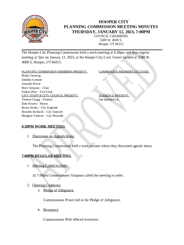 hooper city planning commission agenda february 8, 2024 7 Doc Template pdfFiller