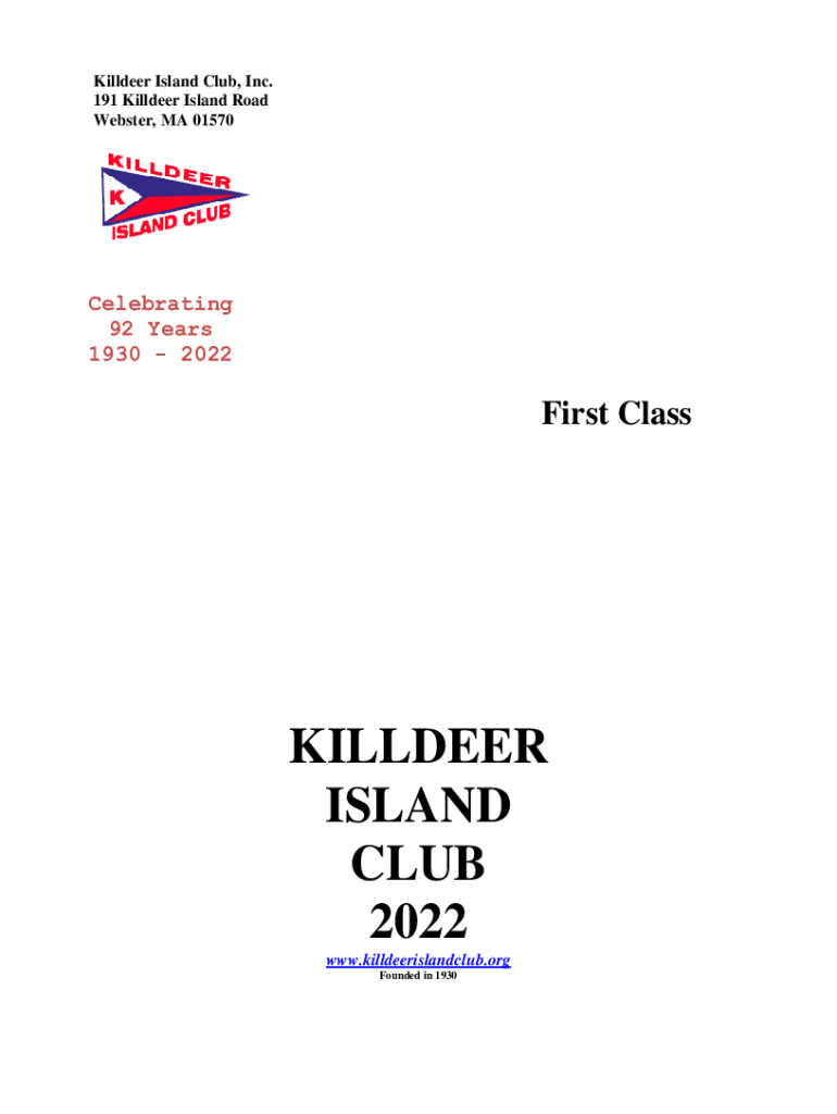 Fillable Online Killdeer Island Club, Inc Fax Email Print pdfFiller