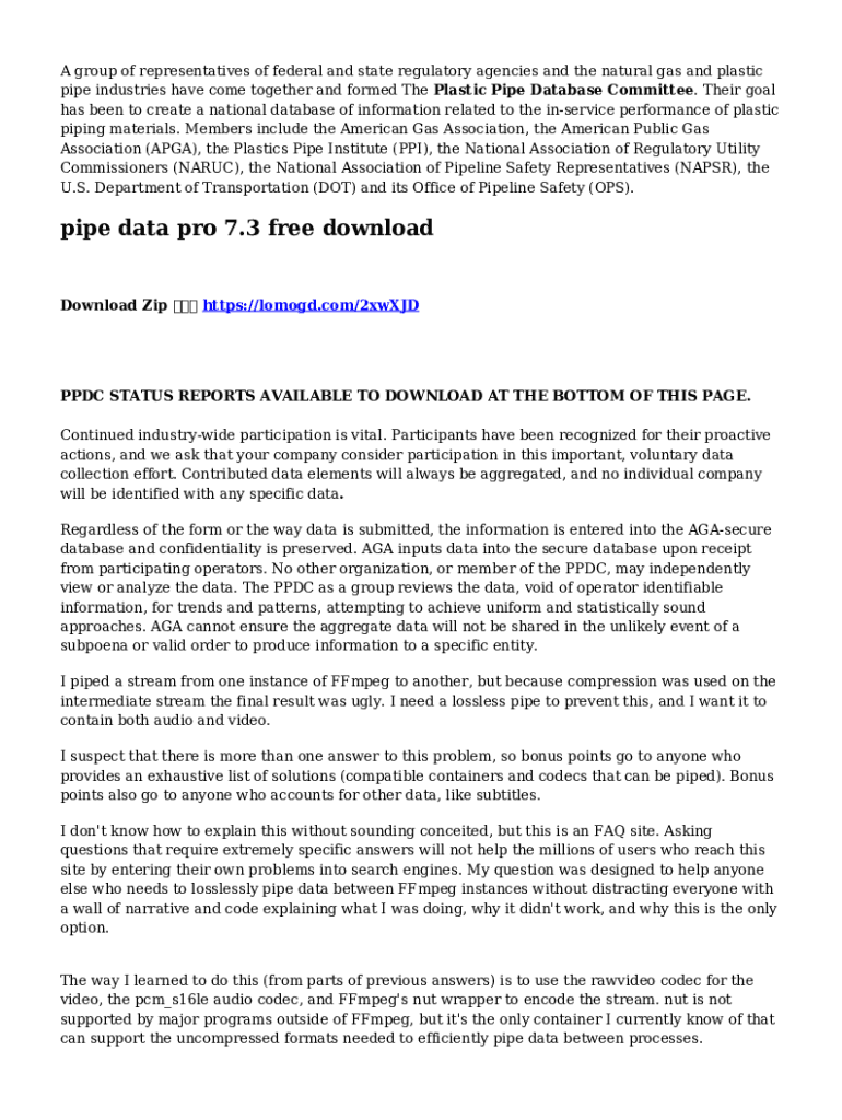 Fillable Online Plastic Pipe Database Committee Releases Updated Report