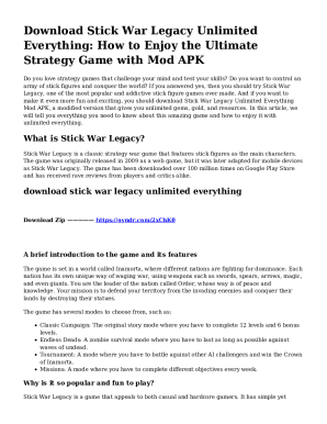 Stick War Legacy Mod 99999999 Fill Online Printable Fillable Blank Stick War Legacy Mod 99999999 Fill Online Printable Fillable Blank