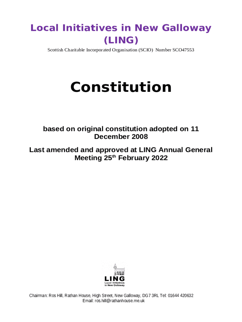 CONSTITUTION of Local Initiatives in New Galloway (LING) Doc Template ...