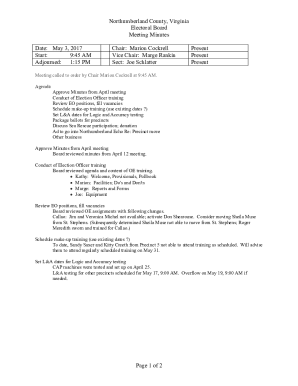Northumberland County, Virginia - Electoral Board