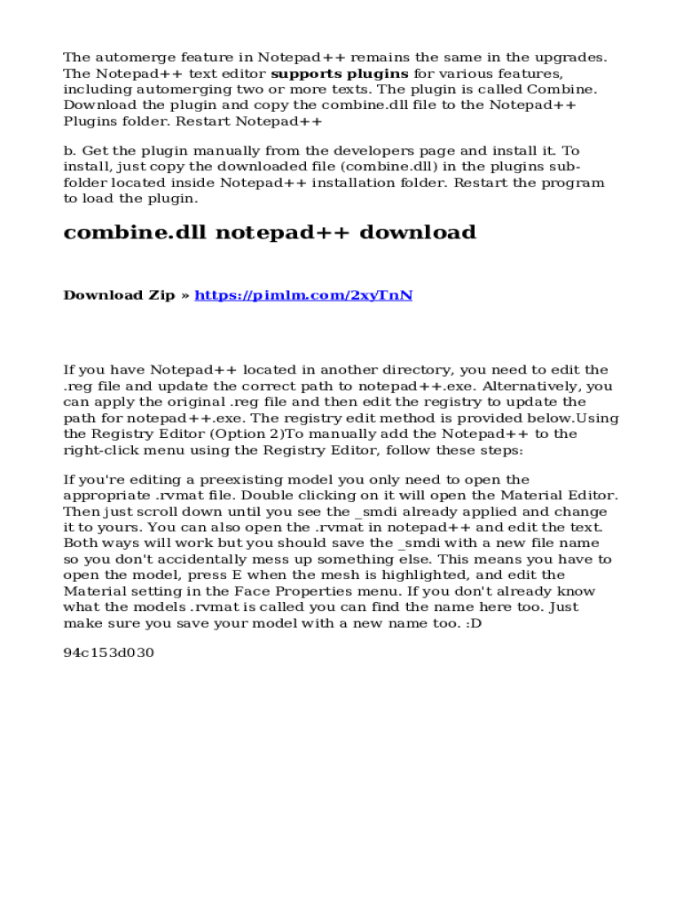 Fillable Online Notepad++ Combine two or more files