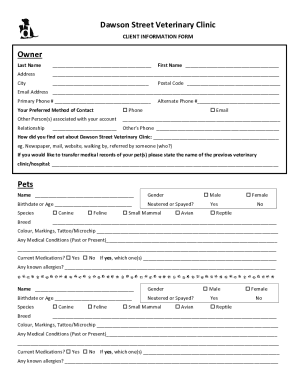 Animal Bite Incident Report Form