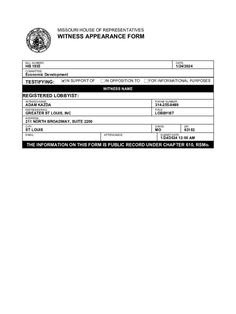 Fillable Online 241HB1935.xml Missouri House of Representatives Fax