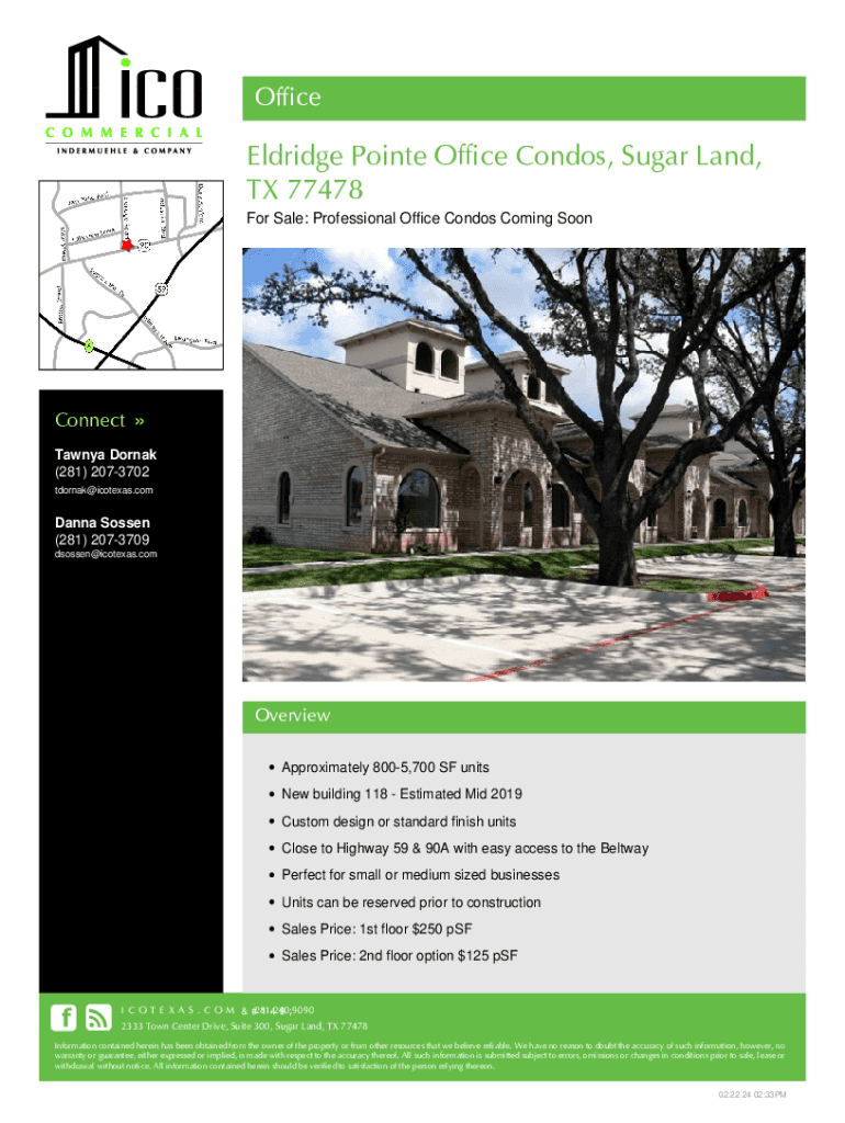 Fillable Online Marketing Flyer ICO Commercial Property Eldridge