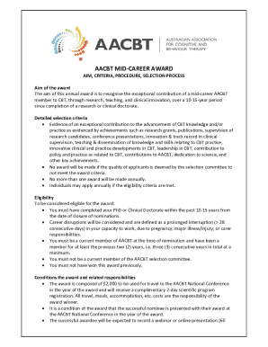 Mid-career Award Application Form