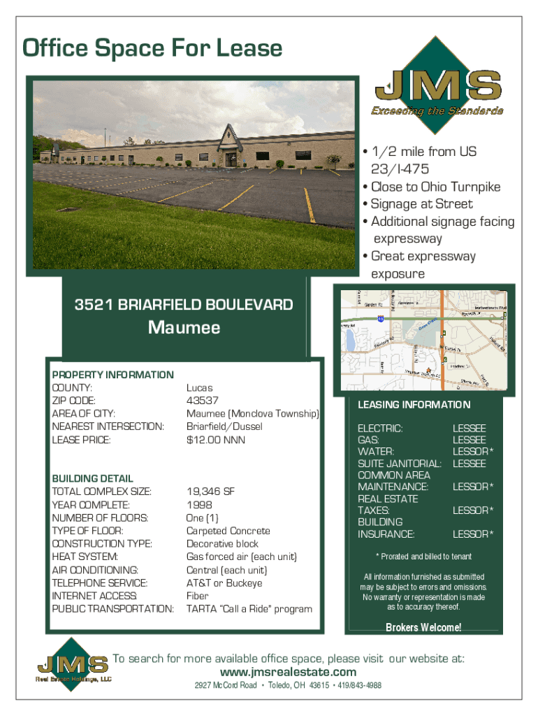 Fillable Online NEW CONSTRUCTION BuildtoSuit Office or JMS Real