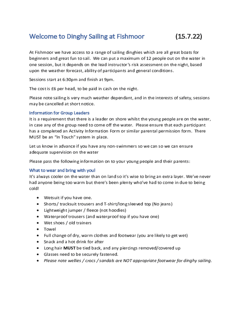 Fillable Online westlancsscouts org RS SAILING The world's largest