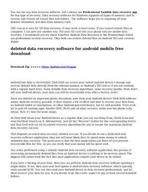 Deleted Data Recovery Software For Android Mobile Free Download