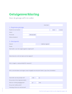 Voorbeeld getuigenverklaring Download hier gratis