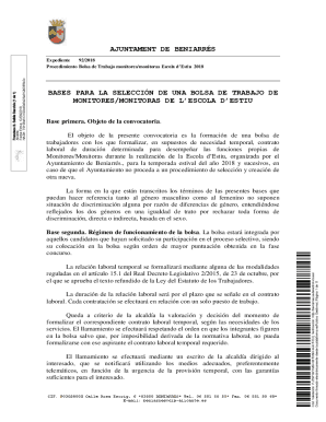 Bases para la seleccin de una bolsa de trabajo de monitores/ ...