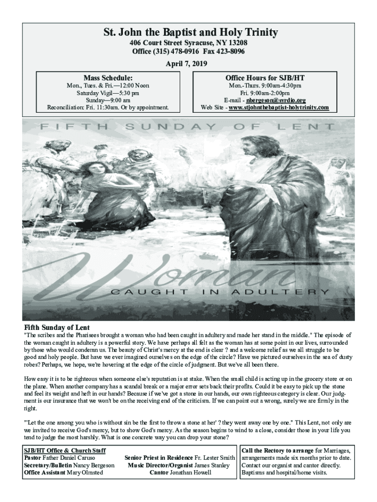 St John The Baptist And Holy Trinity Mass Schedule Office Hours