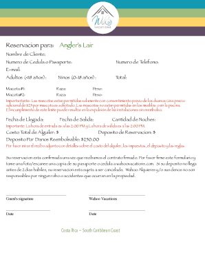 NL Booking form AL spanish
