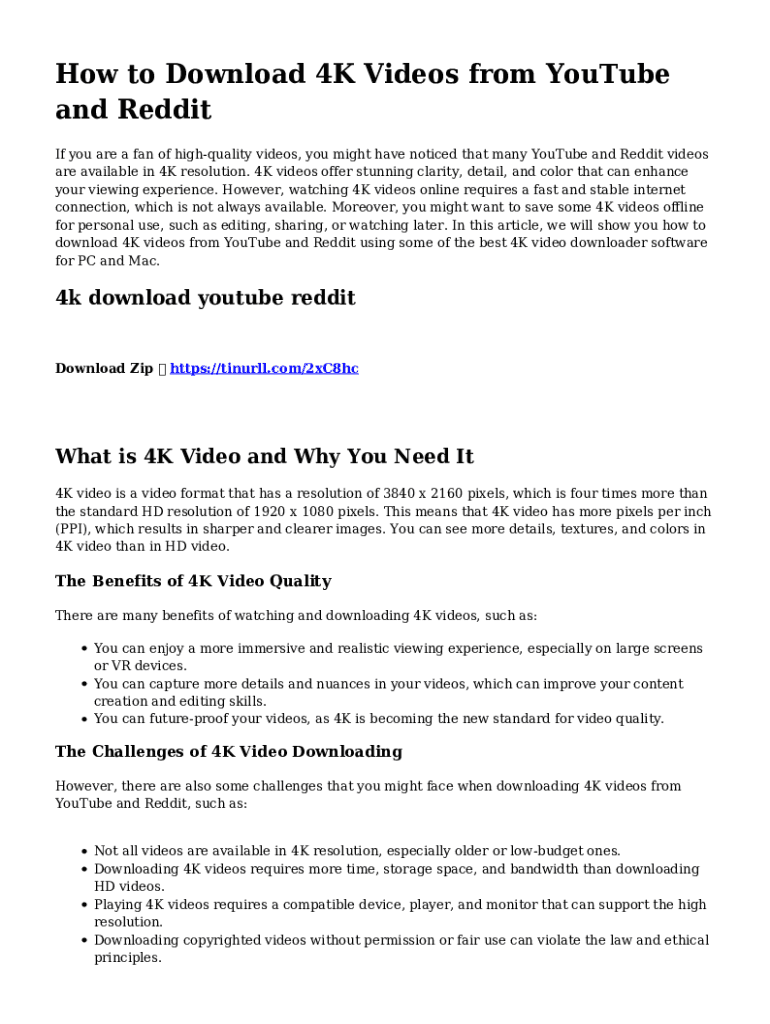 Fillable Online How do I download my own videos from YouTube in 4k? Fax