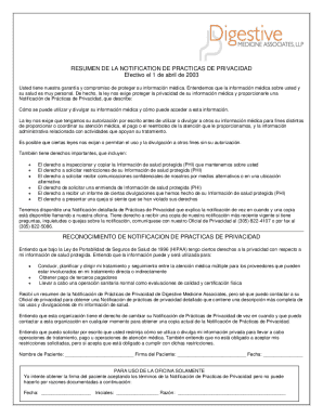 A La Notificacin De Las Prcticas De Privacidad ...