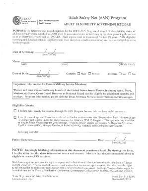Greetings, The Texas Department of State Health Services ...